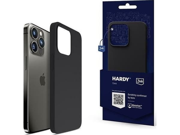 3MK HARDY Case, iPhone 13 Pro Max, Sort, Grafitt, Grå