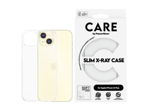 PanzerGlass CARE by ® Fashionable Case Transparent X-Ray Soft Basic iPhone 15 Plus, Cover, Apple, Apple - iPhone 15 Plus, Transparent