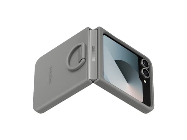 Samsung EF-PF741 - Baksidedeksel for mobiltelefon - med ring - silikon - grå - for Galaxy Z Flip6