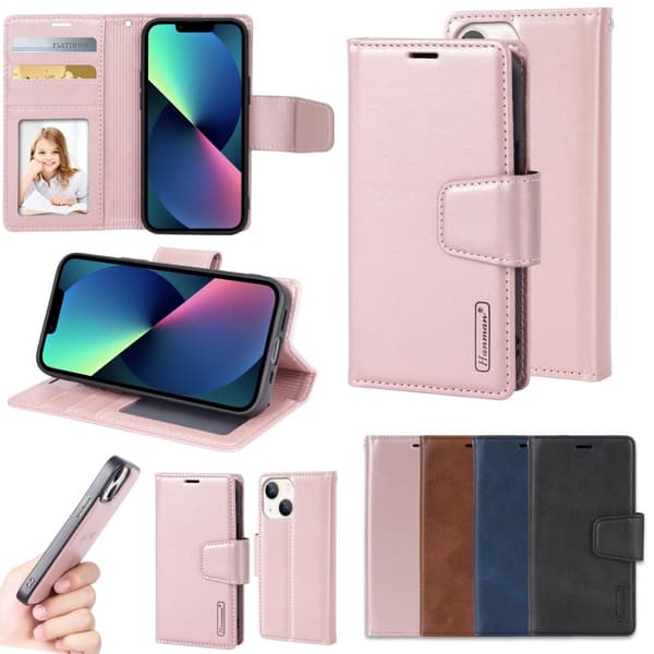 Professionellt HANMAN 2-1 Plånboksfodral till iPhone 14 Plus Roséguld Roséguld