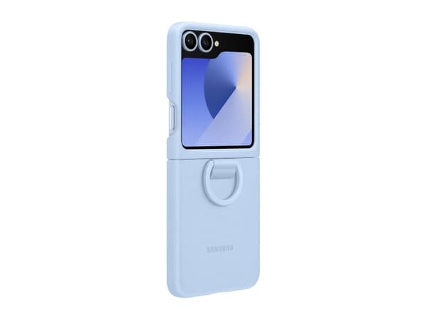 Samsung EF-PF741 - Baksidedeksel for mobiltelefon - med ring - silikon - lys blå - for Galaxy Z Flip6