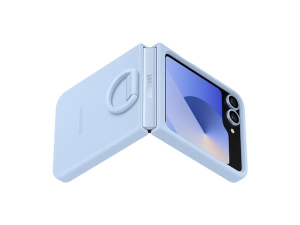 Samsung EF-PF741 - Baksidedeksel for mobiltelefon - med ring - silikon - lys blå - for Galaxy Z Flip6