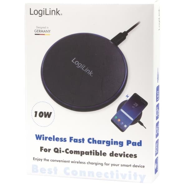 LogiLink Trådlös Laddare Qi 10W Fast charge