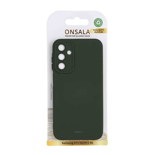 Onsala Galaxy A15 4G/5G Mobilskal Silikonkänsla - Grön