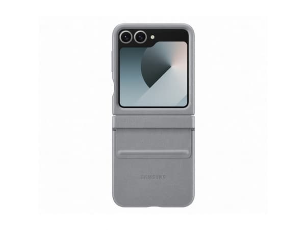 Samsung EF-VF741 - Baksidedeksel for mobiltelefon - fauxlær - grå - for Galaxy Z Fold6
