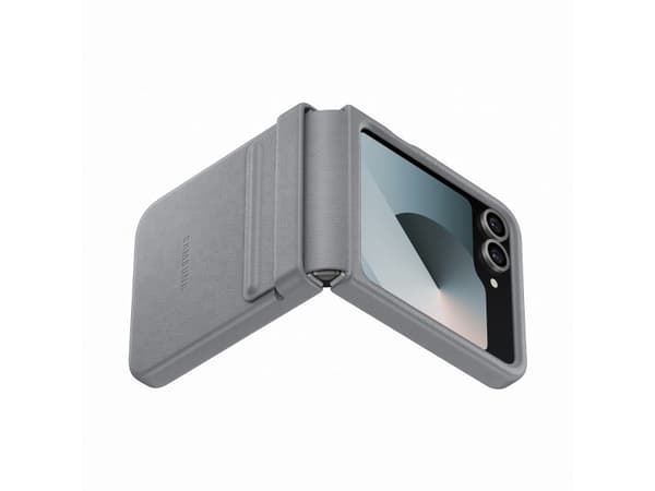 Samsung EF-VF741 - Baksidedeksel for mobiltelefon - fauxlær - grå - for Galaxy Z Fold6