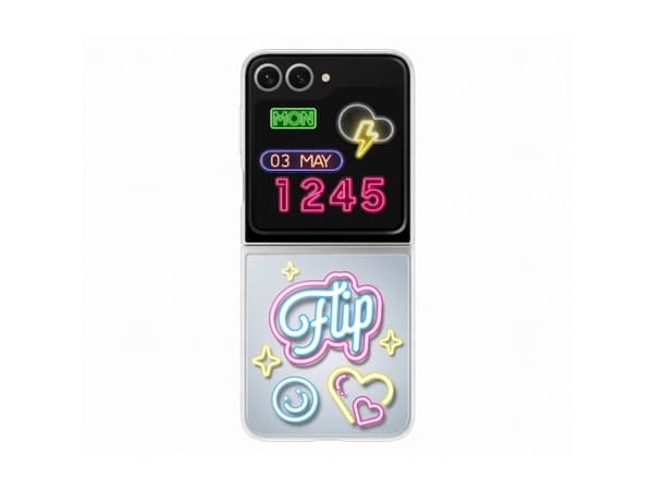 Samsung - Baksidedeksel for mobiltelefon - neon tema - grå - for Galaxy Z Flip6