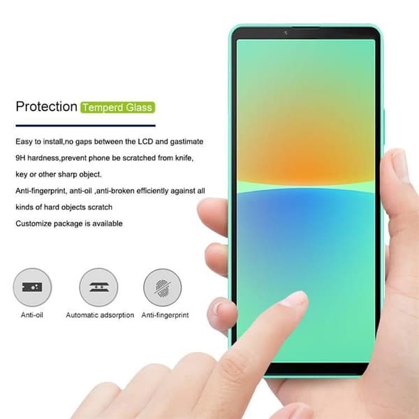 Mocolo Sony Xperia 10 III Härdat Glas Skärmskydd - Svart