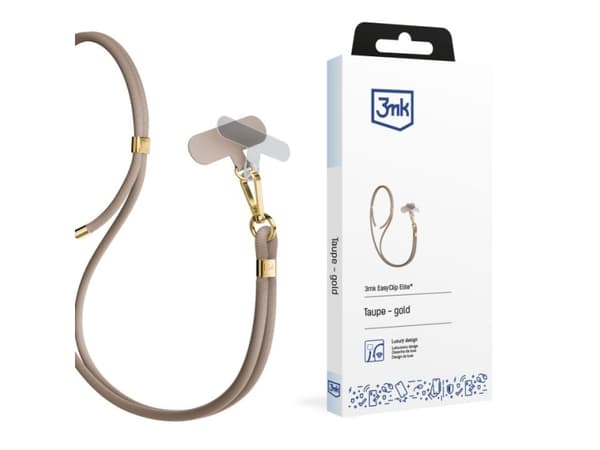 3MK EasyClip, Mobiltelefon, Nylon, Zink, Gull, Taupe / brun, Hengende boks