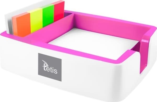 Tetis Notebook og visittkortholder, rosa