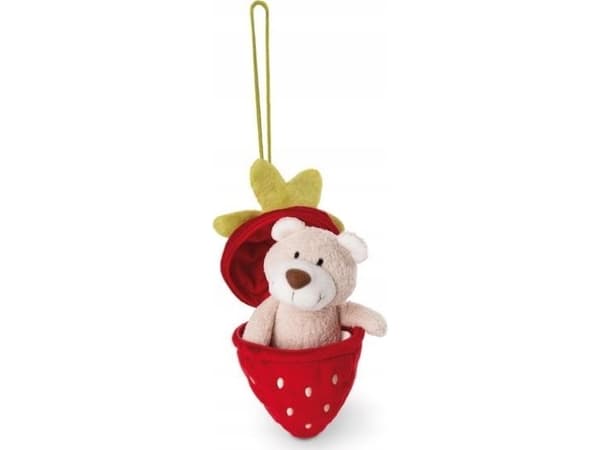 NICI NICI 49435 Bendix bamsemaskot 13cm med jordbærløkke GRØNN