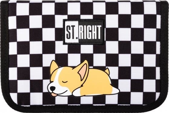 Kahden läpän kynälaukku ilman lisävarusteita ST.RIGHT PC-03 Sleep Corgi