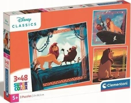 Clementoni CLE pussel 3x48 SuperColour Lejonkungen 25323