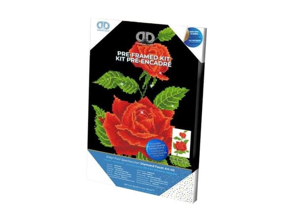 Diamantbroderi Diamond Dotz Rød rose 29x44cm DDK5025