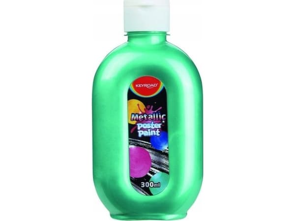 KEYROAD plakatmaling, metallic, 300ml, flaske, grønn