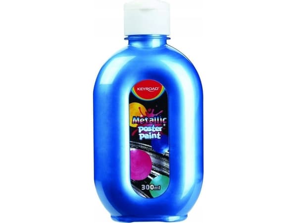 KEYROAD affischfärg, metallic, 300ml, flaska, blå