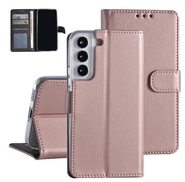 Fodral Samsung Galaxy S22+ (S22 plus) Roséfärgad med Ställ
