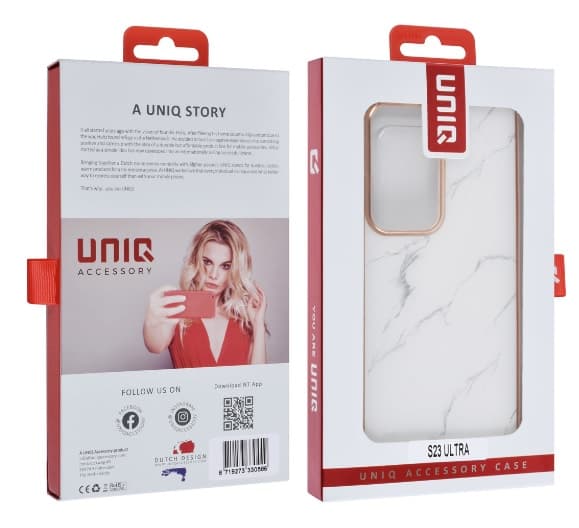 Samsung Galaxy S23 ULTRA Skal Marmor Vit UNIQ