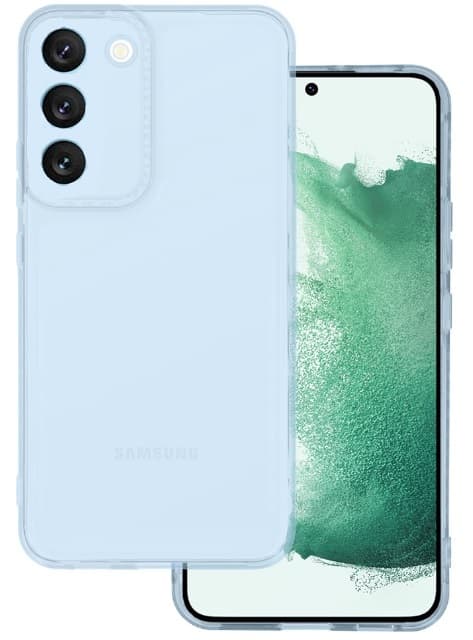 Samsung Galaxy S23+ (S23 plus) Skal Transparent Ljusblå Med Linsskydd Diamond