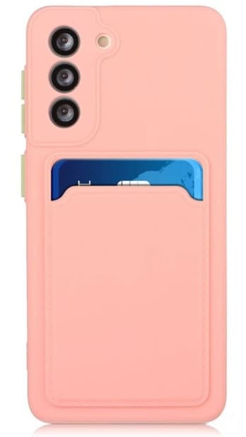 Samsung Galaxy S22+ (S22 Plus) Silikonskal med Kortfack Rosa