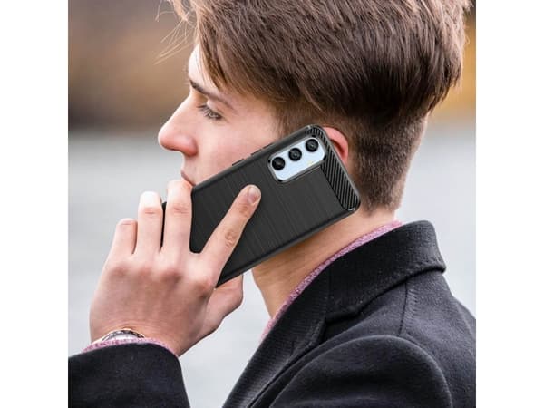 Hurtel Carbon Case Case for Samsung Galaxy A54 5G fleksibelt silikon karbon deksel sort