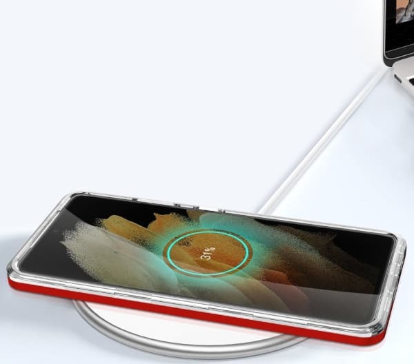 Hurtel Clear 3in1 deksel til Samsung Galaxy S23 Ultra silikondeksel med rød ramme