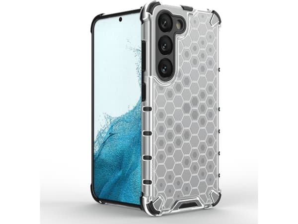Hurtel Honeycomb fodral för Samsung Galaxy S23 pansar hybridfodral sort