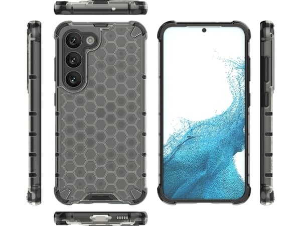 Hurtel Honeycomb fodral för Samsung Galaxy S23 pansar hybridfodral sort