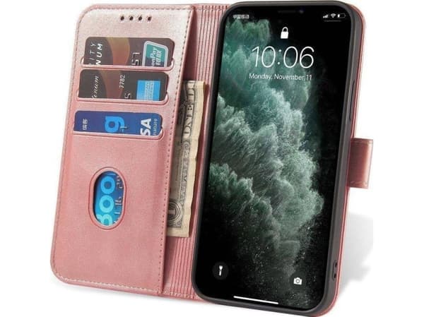 Hurtel Magneetti Kotelo tyylikäs flip kansi tapauksessa jalusta toiminto Samsung Galaxy A03s (166.5) vaaleanpunainen