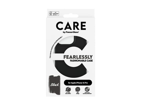 PanzerGlass CARE by ® Fashionable Case Black iPhone 15 Pro, Cover, Apple, Apple - iPhone 15 Pro, Black