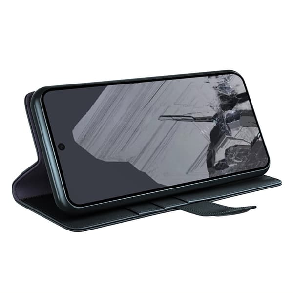 Äkta Läderfodral Google Pixel 8 Pro Svart