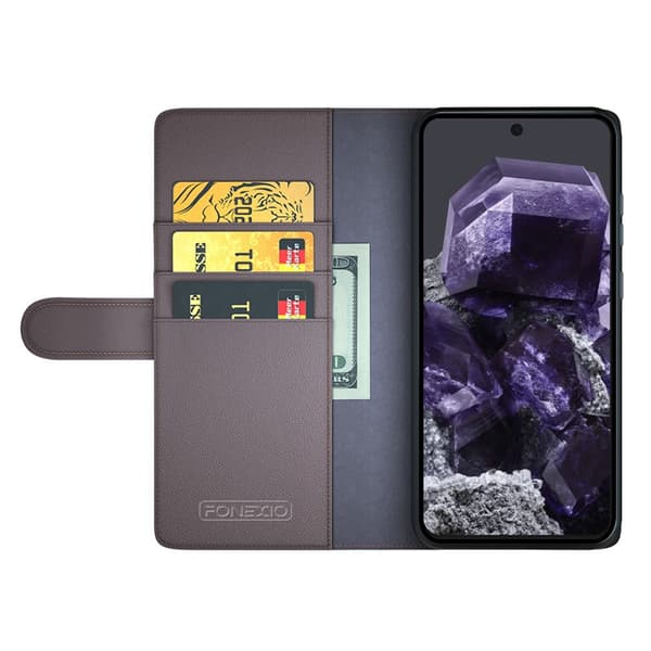 Äkta Läderfodral Google Pixel 8 Brun
