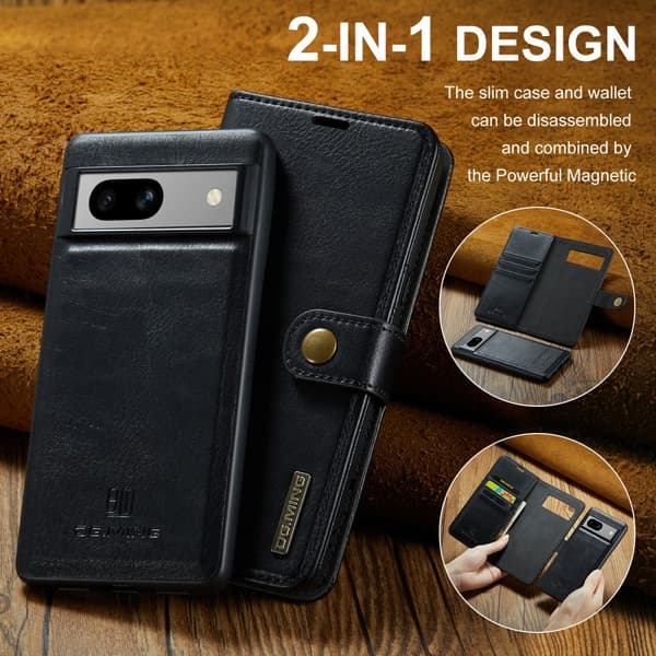 DG.MING 2-in-1 Magnet Wallet Google Pixel 8a Black
