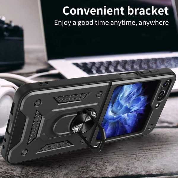 Hybridskal Samsung Galaxy Z Flip 6 Ringhållare Svart