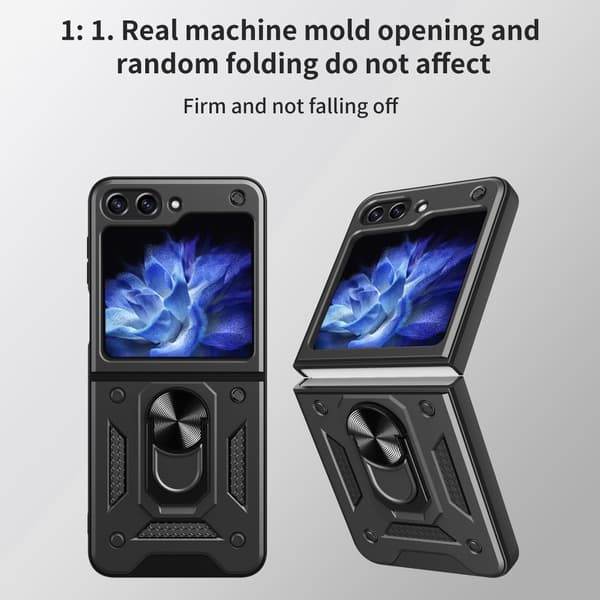 Hybridskal Samsung Galaxy Z Flip 6 Ringhållare Svart