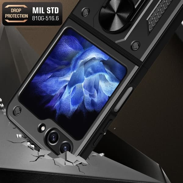 Hybridskal Samsung Galaxy Z Flip 6 Ringhållare Svart
