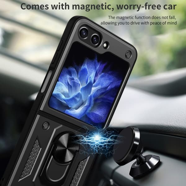 Hybridskal Samsung Galaxy Z Flip 6 Ringhållare Svart