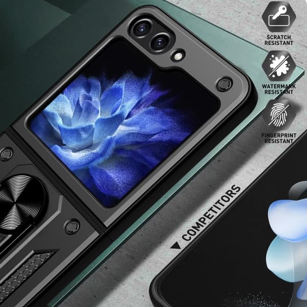 Hybridskal Samsung Galaxy Z Flip 6 Ringhållare Svart