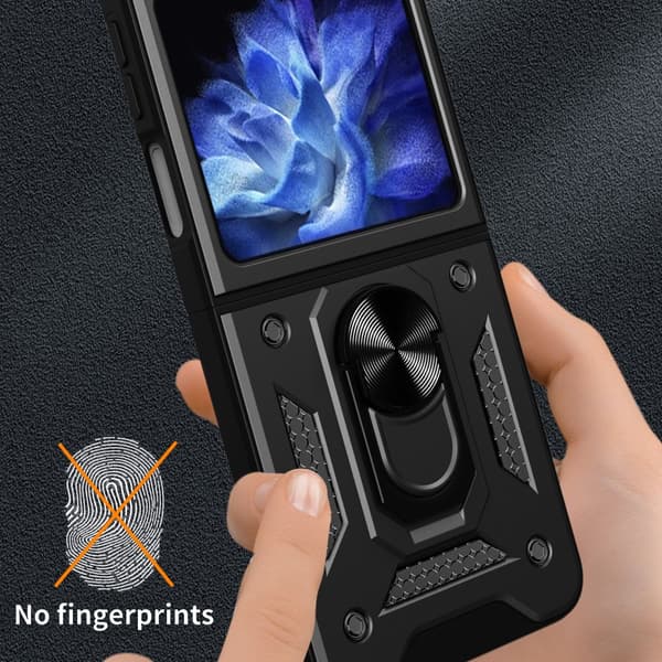 Hybridskal Samsung Galaxy Z Flip 6 Ringhållare Svart