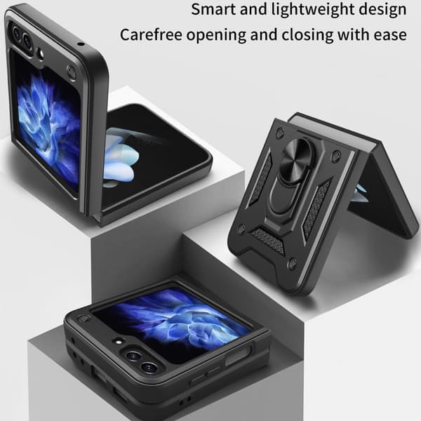 Hybridskal Samsung Galaxy Z Flip 6 Ringhållare Svart