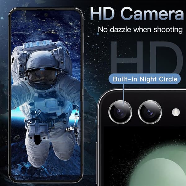 Hat Prince Härdat Glas Linsskydd Samsung Galaxy Z Flip 6 Grön