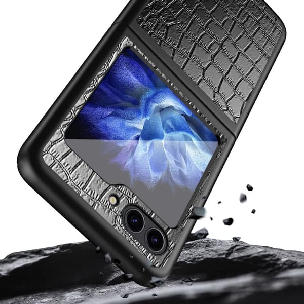Samsung Galaxy Z Flip 6 Krokodilmönster Svart