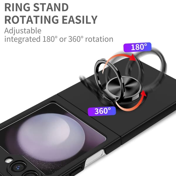 Samsung Galaxy Z Flip 6 Skal Med Magnetisk Ringhållare Svart
