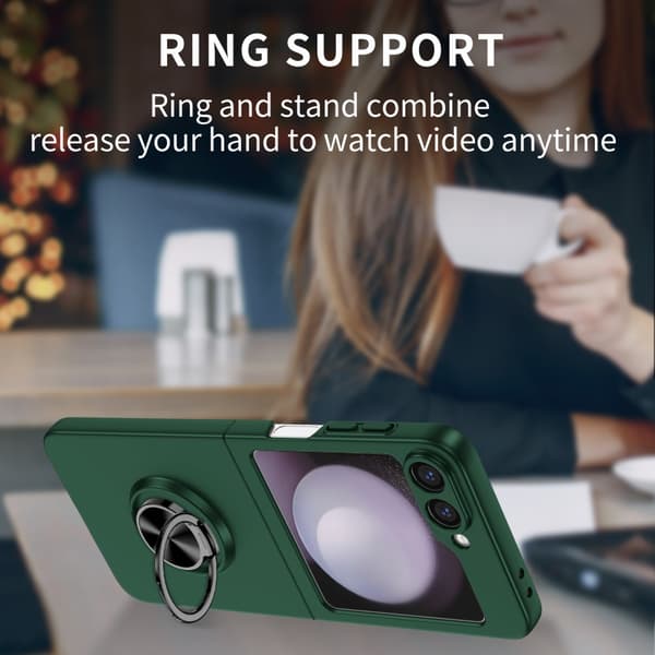 Samsung Galaxy Z Flip 6 Skal Med Magnetisk Ringhållare Grön