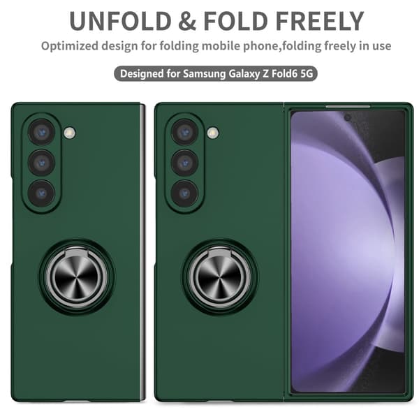 Samsung Galaxy Z Fold 6 Skal Med Magnetisk Ringhållare Grön