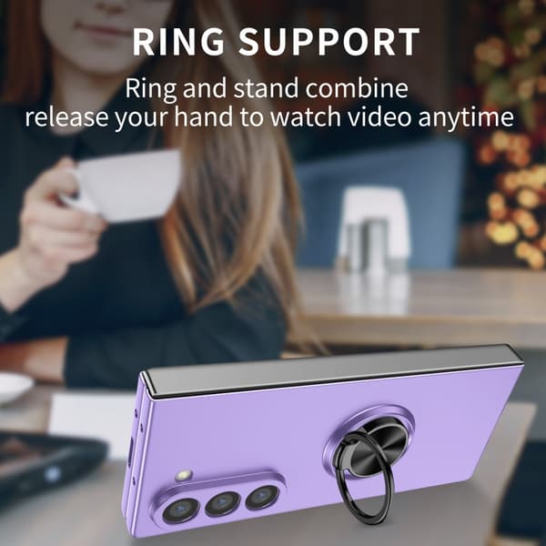 Samsung Galaxy Z Fold 6 Skal Med Magnetisk Ringhållare Lila