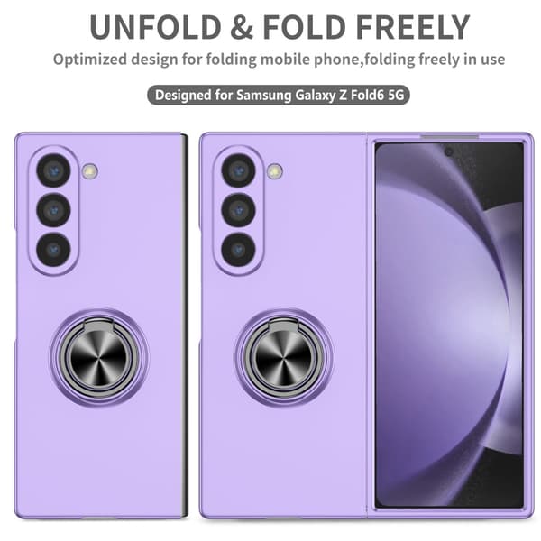 Samsung Galaxy Z Fold 6 Skal Med Magnetisk Ringhållare Lila