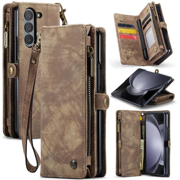 CaseMe Multi-Slot 2 i 1 Plånboksfodral Samsung Galaxy Z Fold 6 Brun