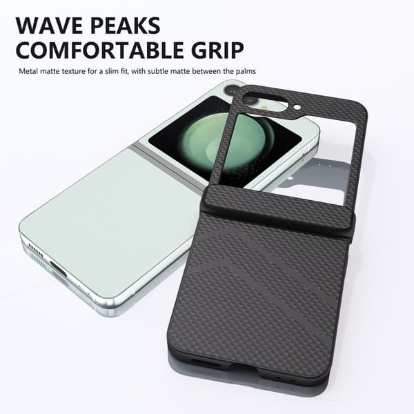 Hårdskal Gummerat Hinge Protection Samsung Galaxy Z Flip 6 Svart Textur