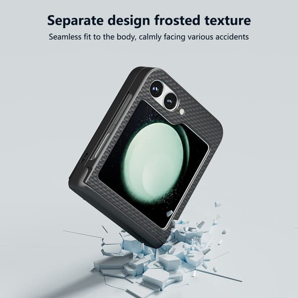 Hårdskal Gummerat Hinge Protection Samsung Galaxy Z Flip 6 Svart Textur
